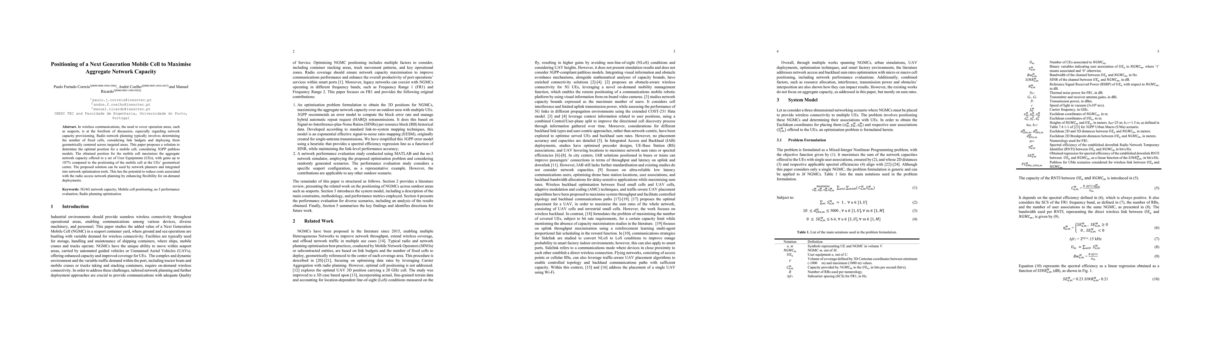 Thumbnail for Positioning of a Next Generation Mobile Cell to Maximise Aggregate
  Network Capacity