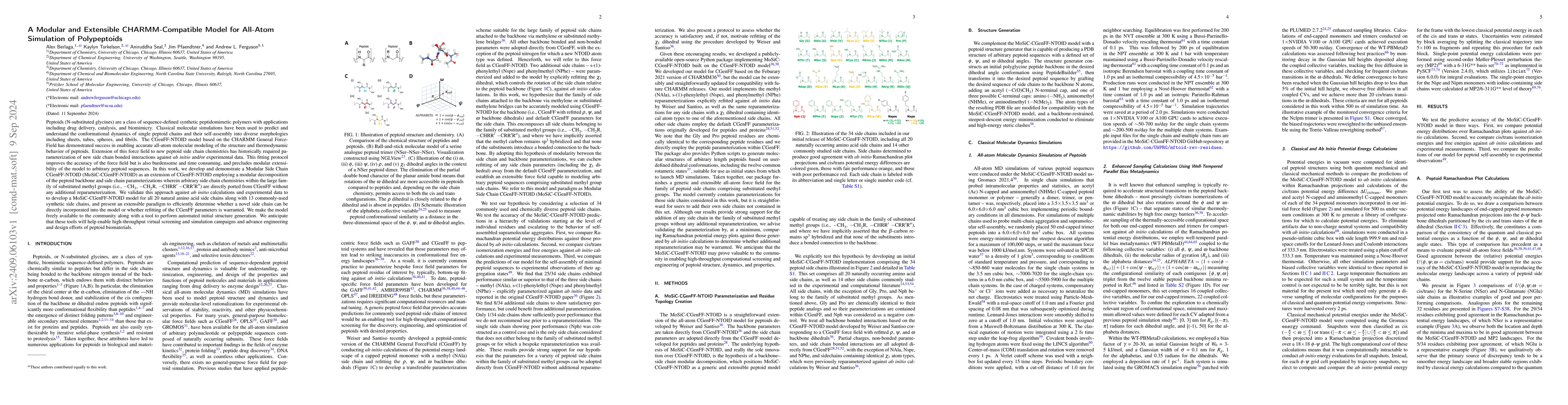 Thumbnail for A Modular and Extensible CHARMM-Compatible Model for All-Atom Simulation
  of Polypeptoids