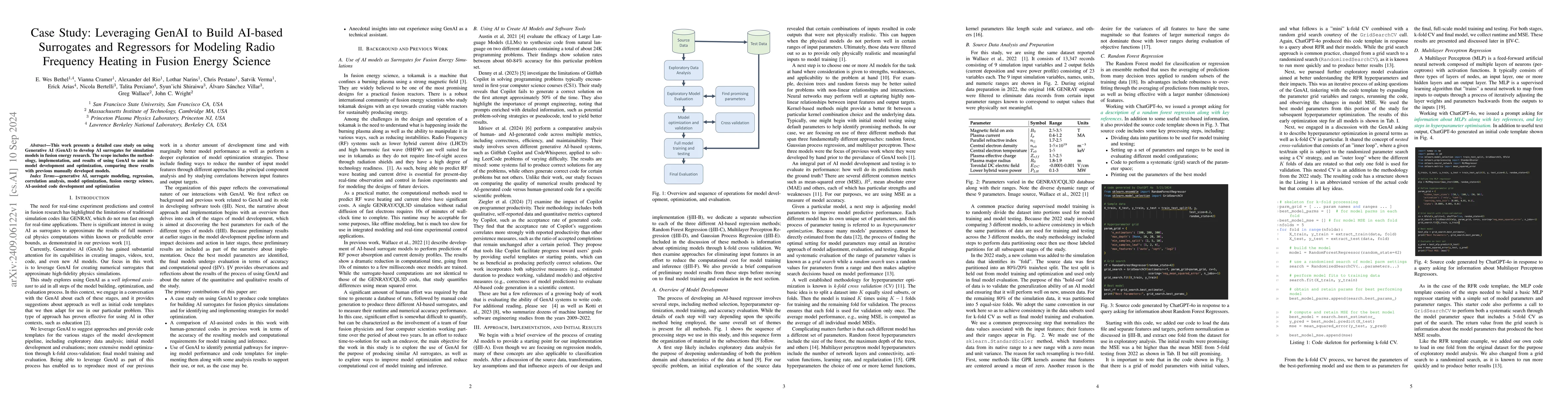 Thumbnail for Case Study: Leveraging GenAI to Build AI-based Surrogates and Regressors
  for Modeling Radio Frequency Heating in Fusion Energy Science