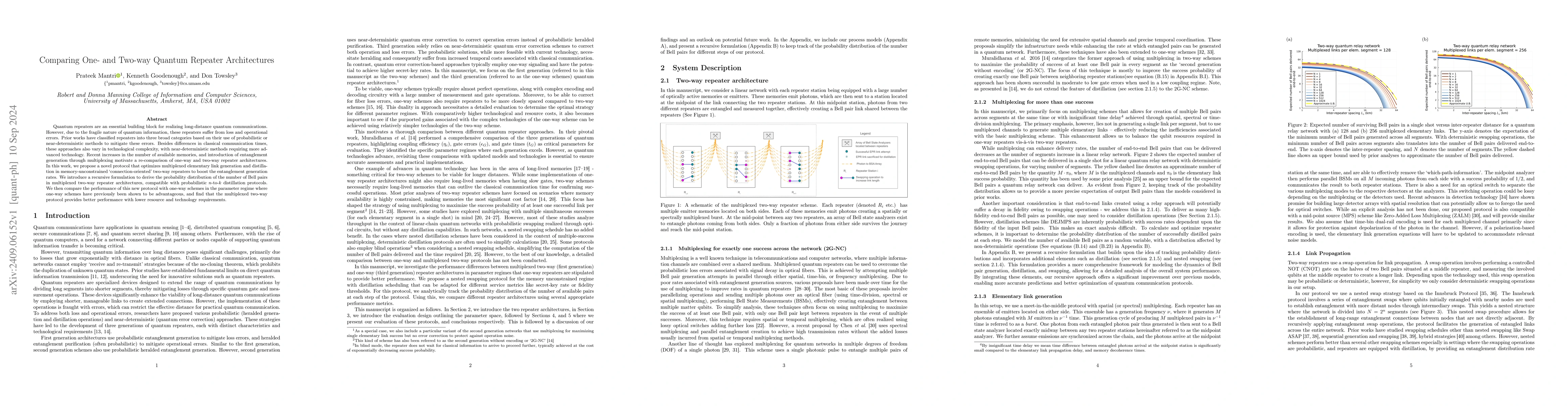 Thumbnail for Comparing One- and Two-way Quantum Repeater Architectures