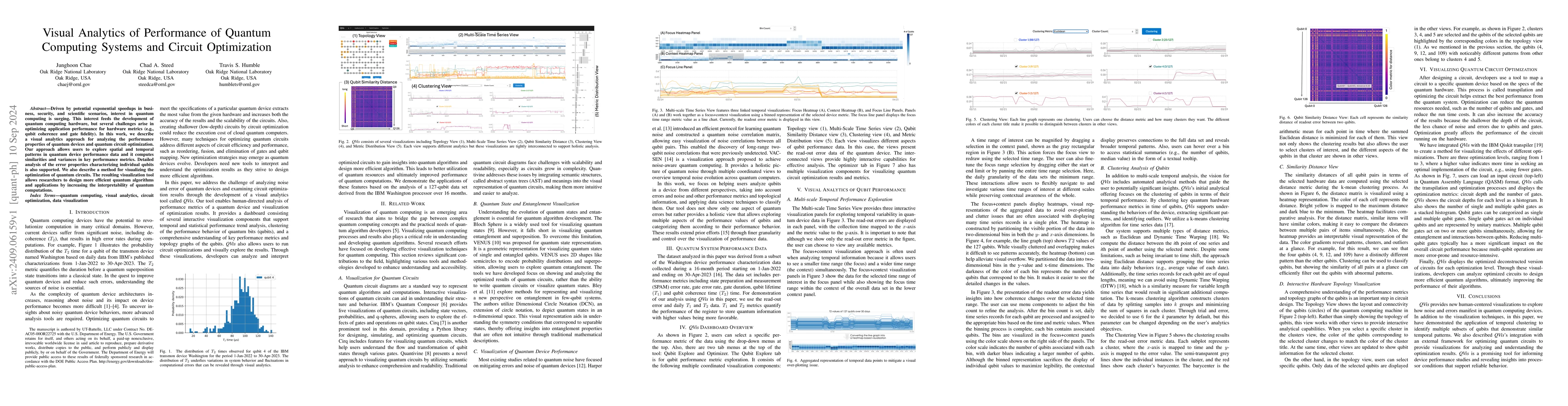 Thumbnail for Visual Analytics of Performance of Quantum Computing Systems and Circuit
  Optimization