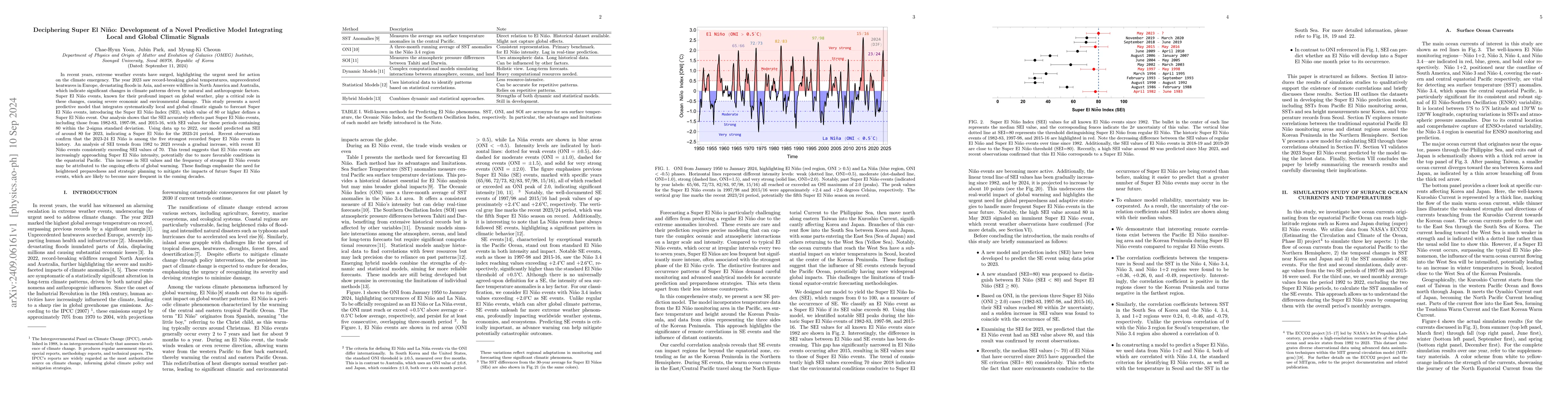 Thumbnail for Deciphering Super El Niño: Development of a Novel Predictive Model
  Integrating Local and Global Climatic Signals