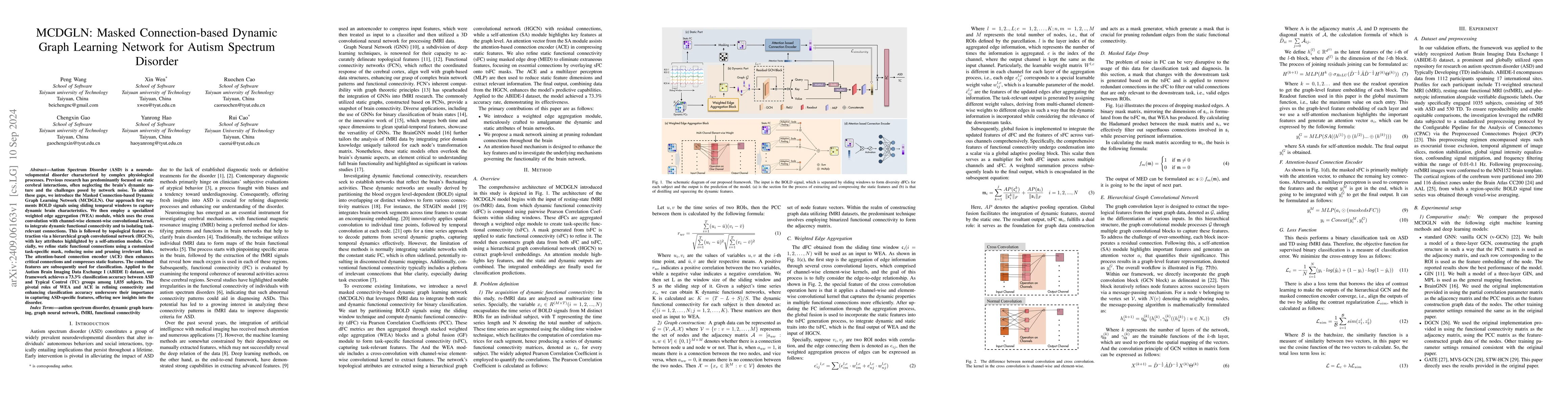 Thumbnail for MCDGLN: Masked Connection-based Dynamic Graph Learning Network for
  Autism Spectrum Disorder