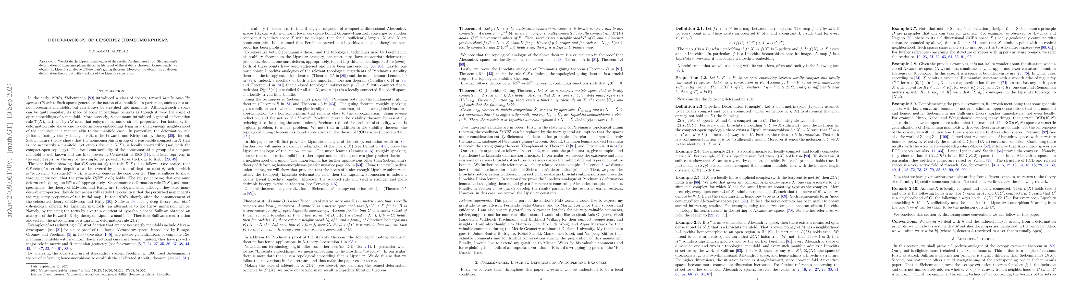 Thumbnail for Deformations of Lipschitz Homeomorphisms
