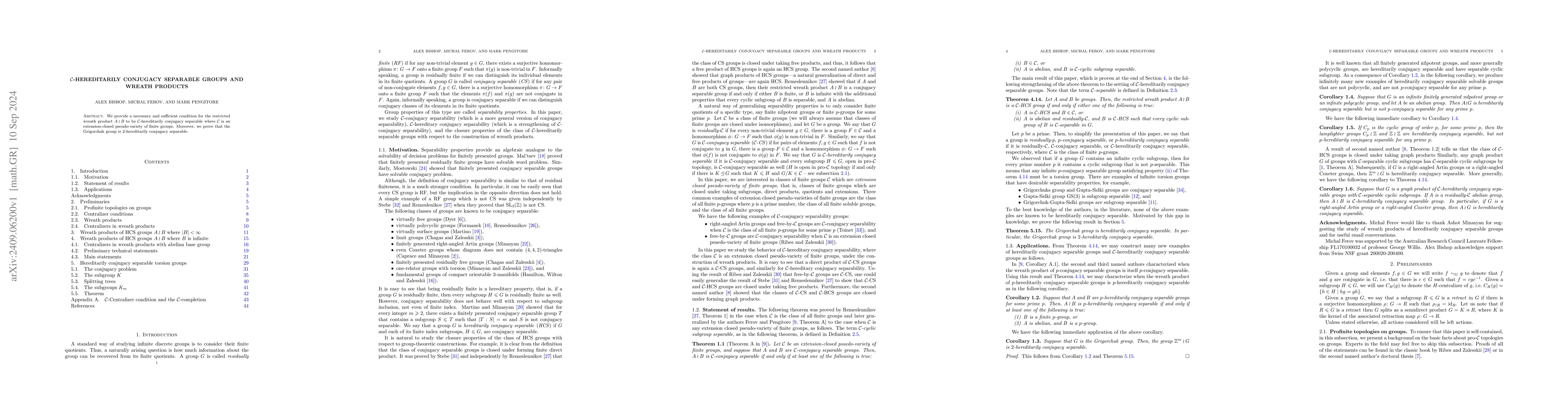 Thumbnail for $\mathcal{C}$-Hereditarily conjugacy separable groups and wreath
  products