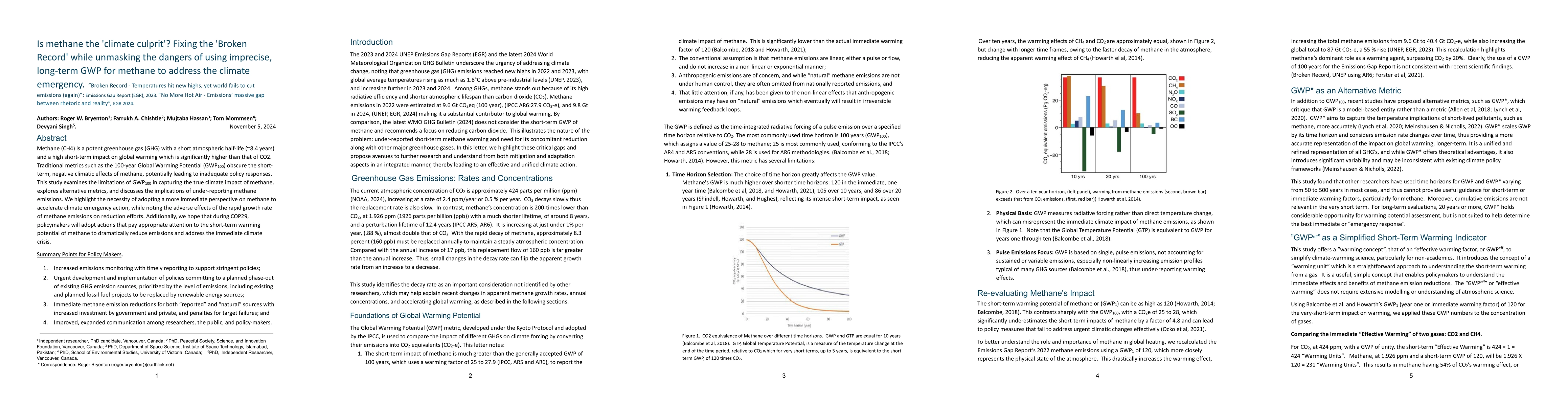 Thumbnail for Is methane the 'climate culprit'? Fixing the 'Broken Record' while
  unmasking the dangers of using imprecise, long-term GWP for methane to
  address the climate emergency