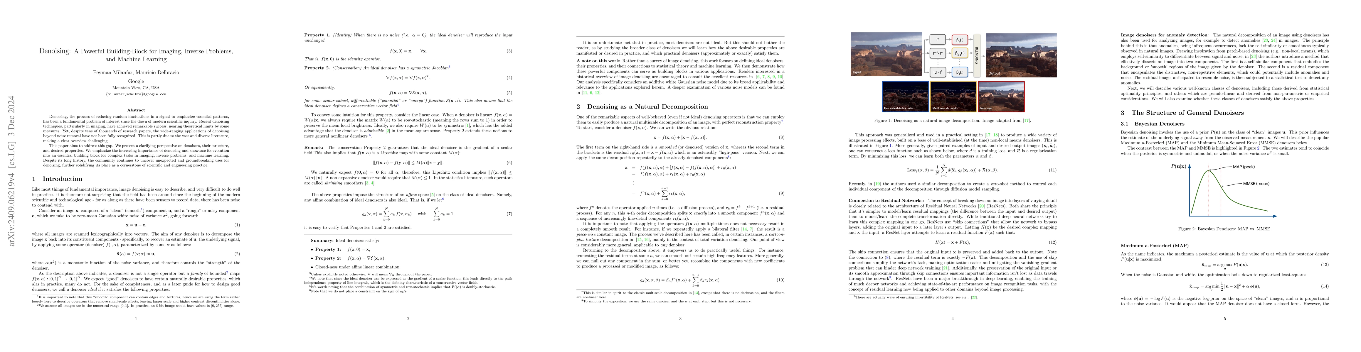 Thumbnail for Denoising: A Powerful Building-Block for Imaging, Inverse Problems, and
  Machine Learning