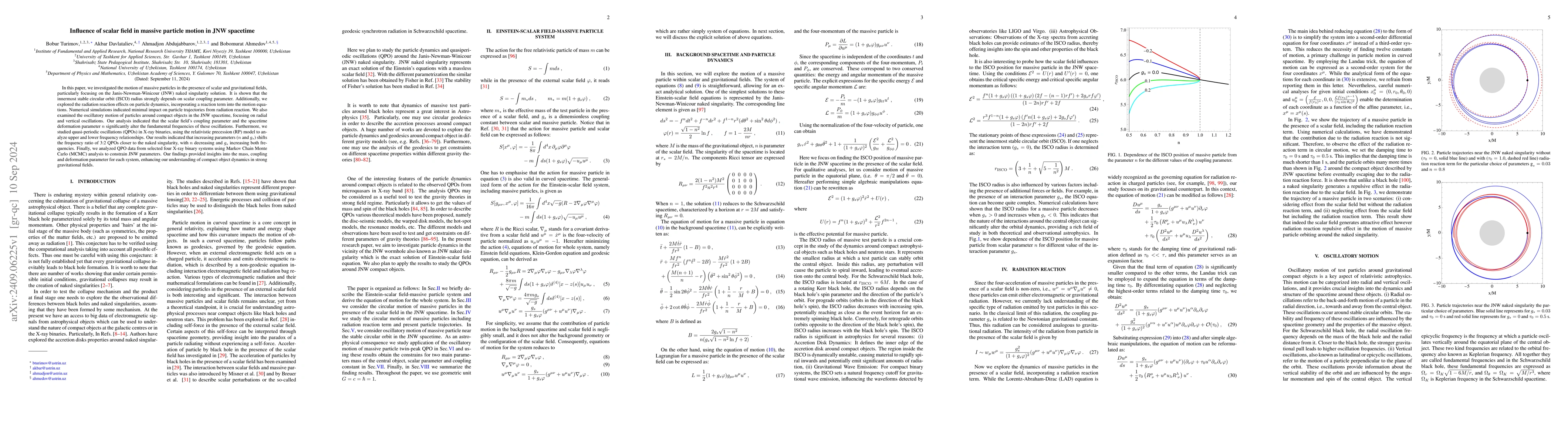 Thumbnail for Influence of scalar field in massive particle motion in JNW spacetime