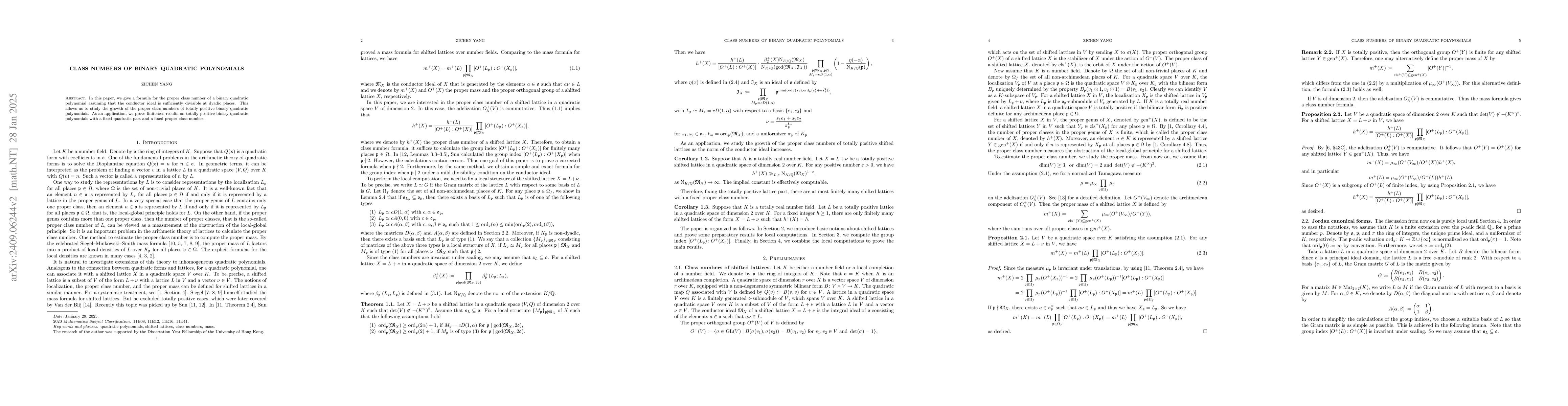 Thumbnail for Class numbers of binary quadratic polynomials