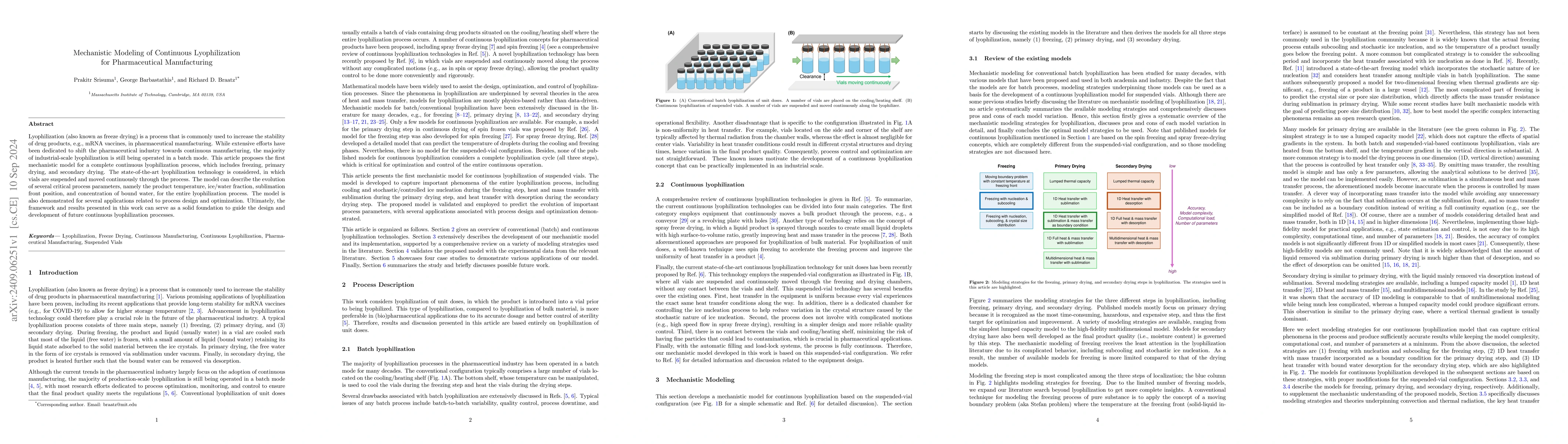 Thumbnail for Mechanistic Modeling of Continuous Lyophilization for Pharmaceutical
  Manufacturing