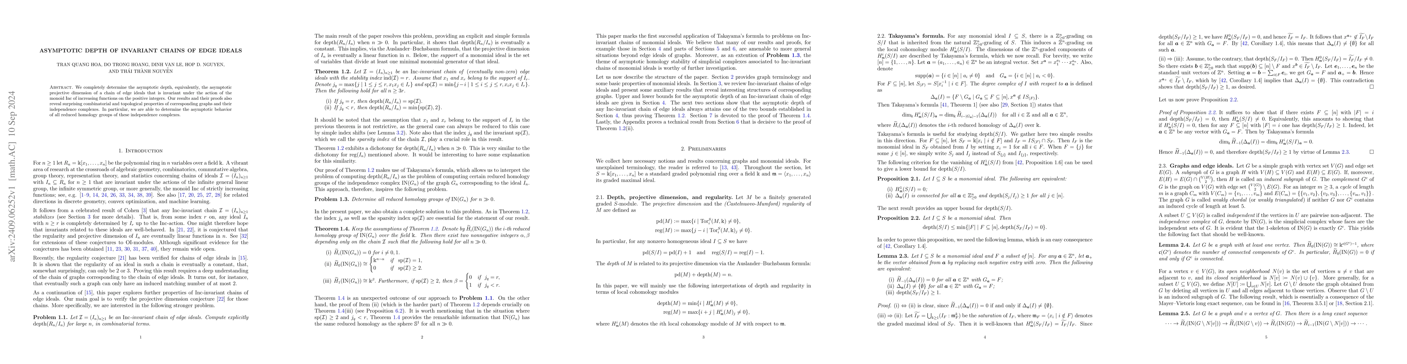 Thumbnail for Asymptotic depth of invariant chains of edge ideals