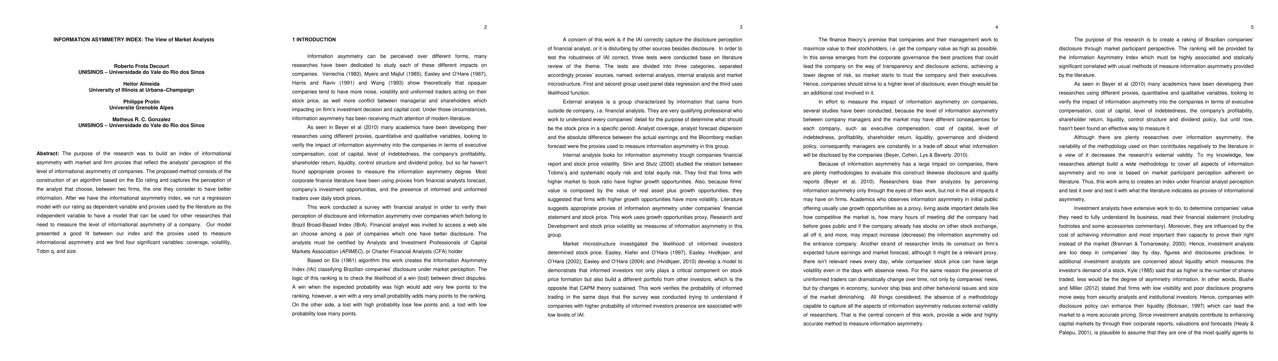 Thumbnail for Information Asymmetry Index: The View of Market Analysts
