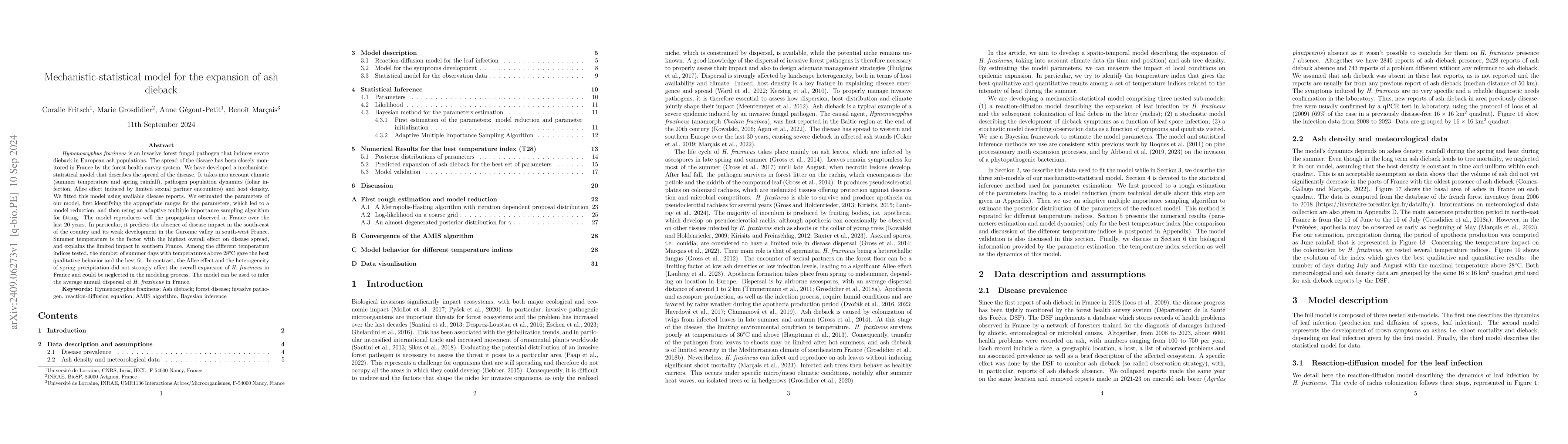 Thumbnail for Mechanistic-statistical model for the expansion of ash dieback