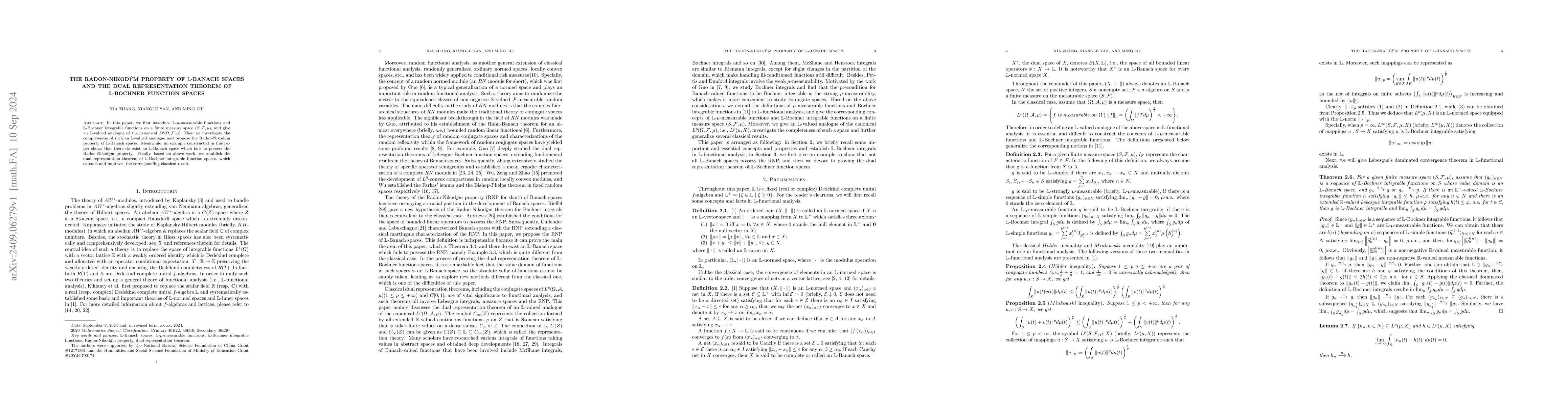 Thumbnail for The Radon-Nikod$\acute{Y}$m property of $\mathbb{L}$-Banach spaces and
  the dual representation theorem of $\mathbb{L}$-Bochner function spaces