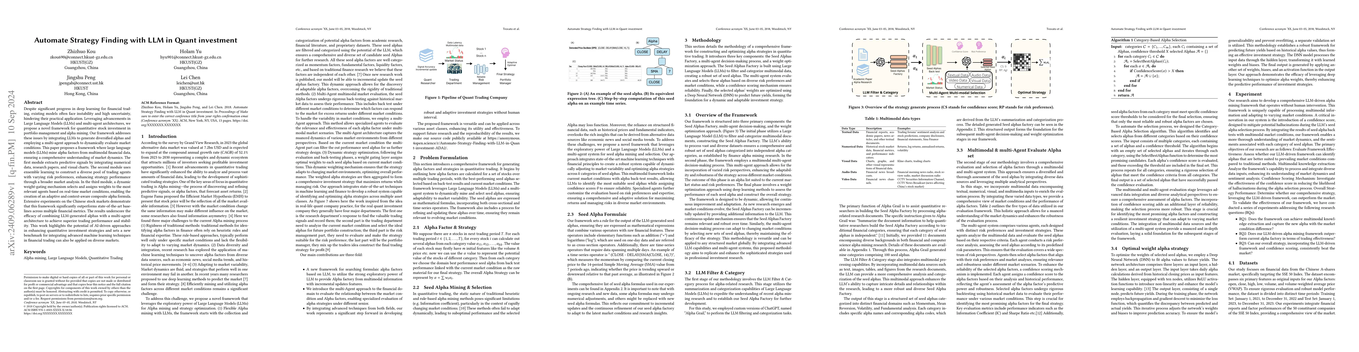 Thumbnail for Automate Strategy Finding with LLM in Quant investment
