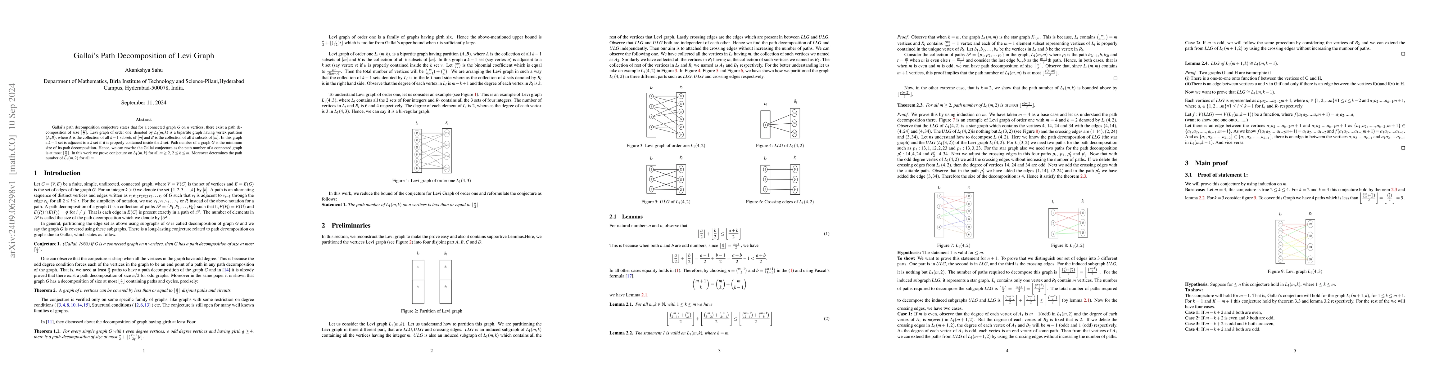 Thumbnail for Gallai's Path Decomposition of Levi Graph