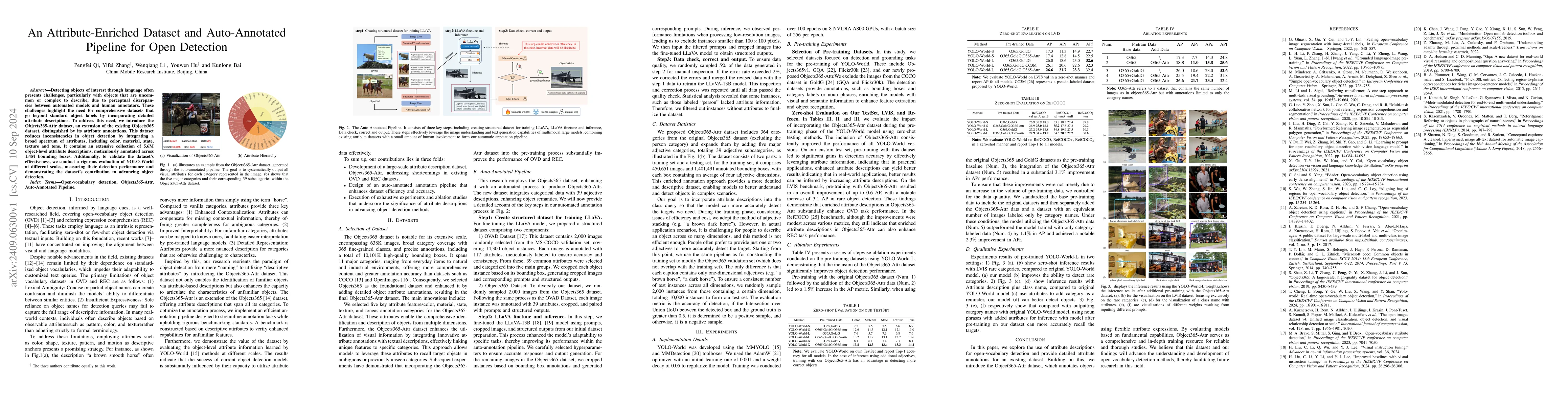 Thumbnail for An Attribute-Enriched Dataset and Auto-Annotated Pipeline for Open
  Detection