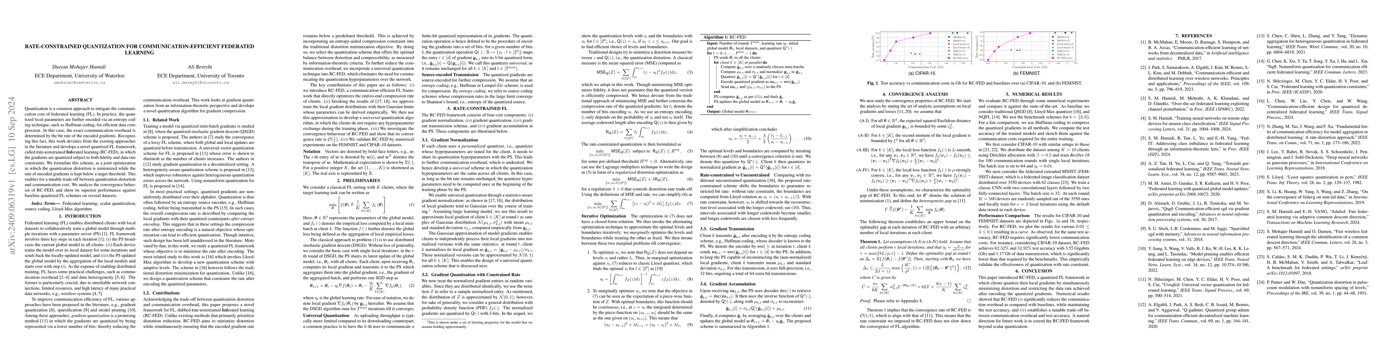 Thumbnail for Rate-Constrained Quantization for Communication-Efficient Federated
  Learning