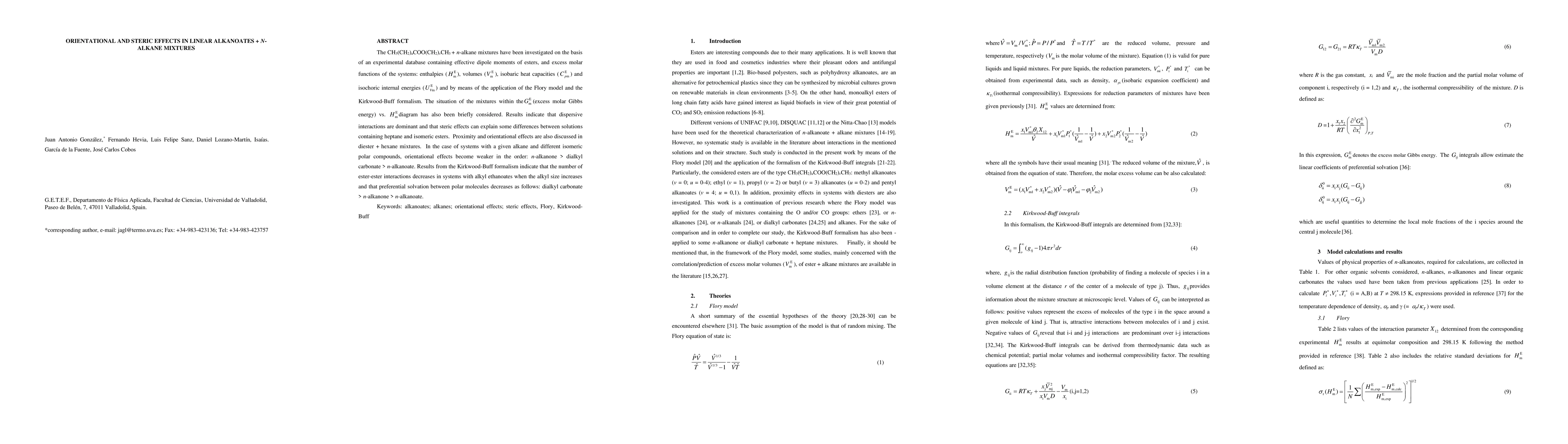Thumbnail for Orientational and steric effects in linear alkanoates + N-Alkane
  mixtures