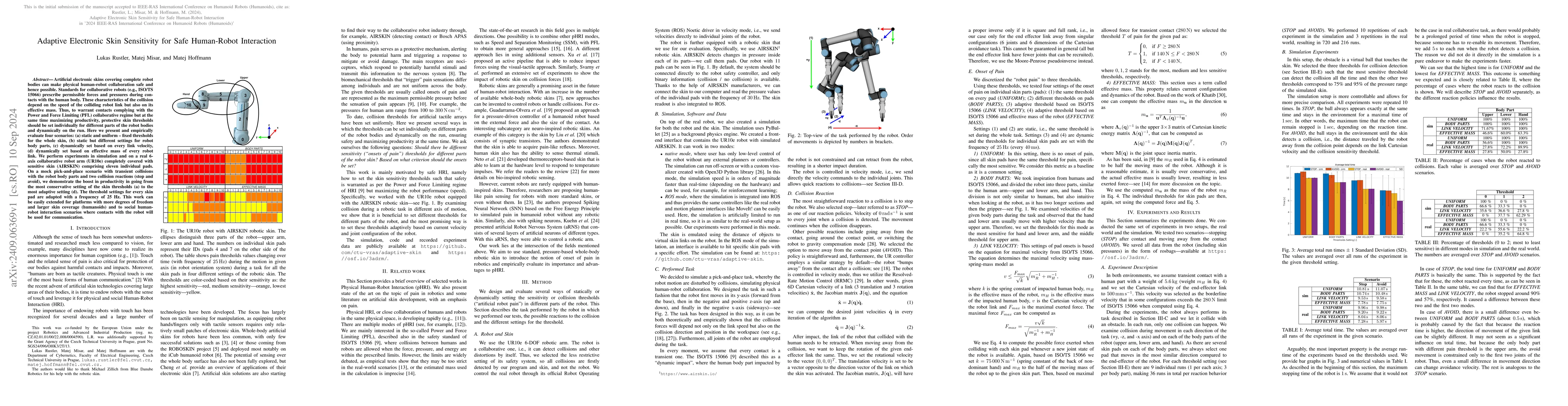 Thumbnail for Adaptive Electronic Skin Sensitivity for Safe Human-Robot Interaction