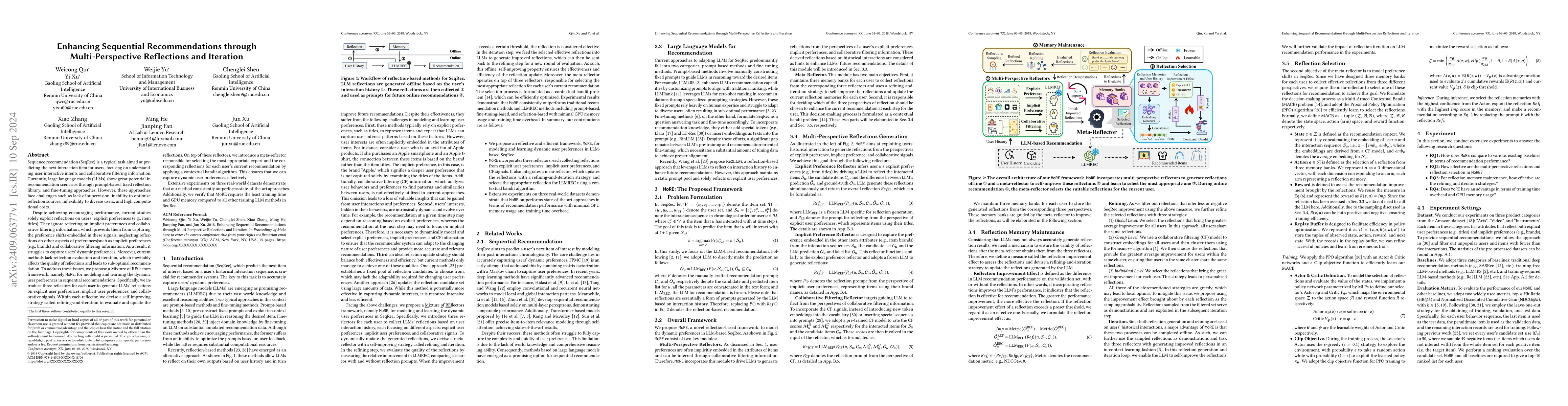 Thumbnail for Enhancing Sequential Recommendations through Multi-Perspective
  Reflections and Iteration