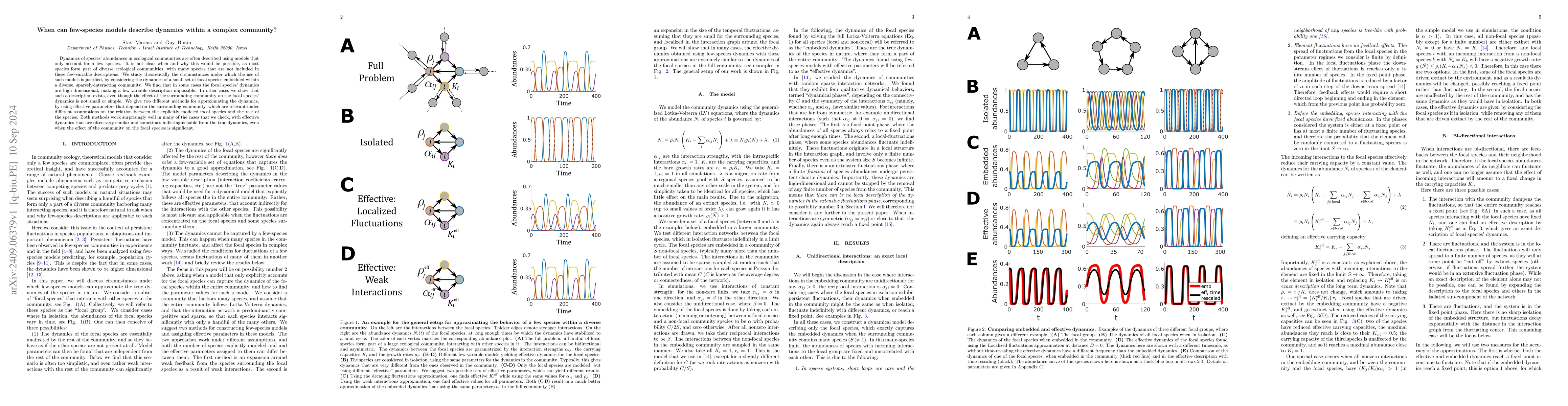 Thumbnail for When can few-species models describe dynamics within a complex
  community?