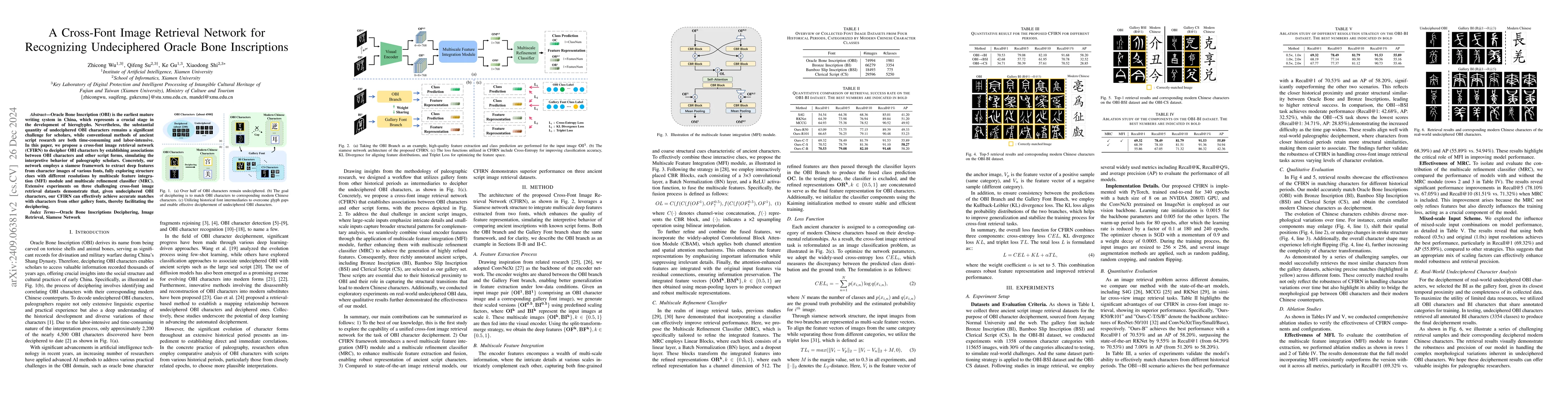 Thumbnail for A Cross-Font Image Retrieval Network for Recognizing Undeciphered Oracle
  Bone Inscriptions
