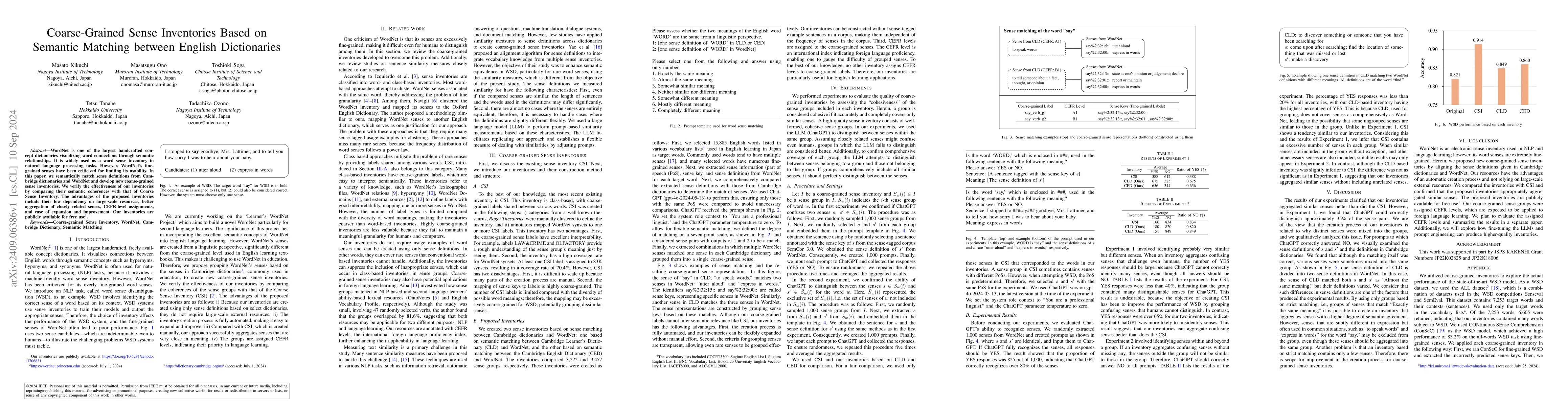 Thumbnail for Coarse-Grained Sense Inventories Based on Semantic Matching between
  English Dictionaries