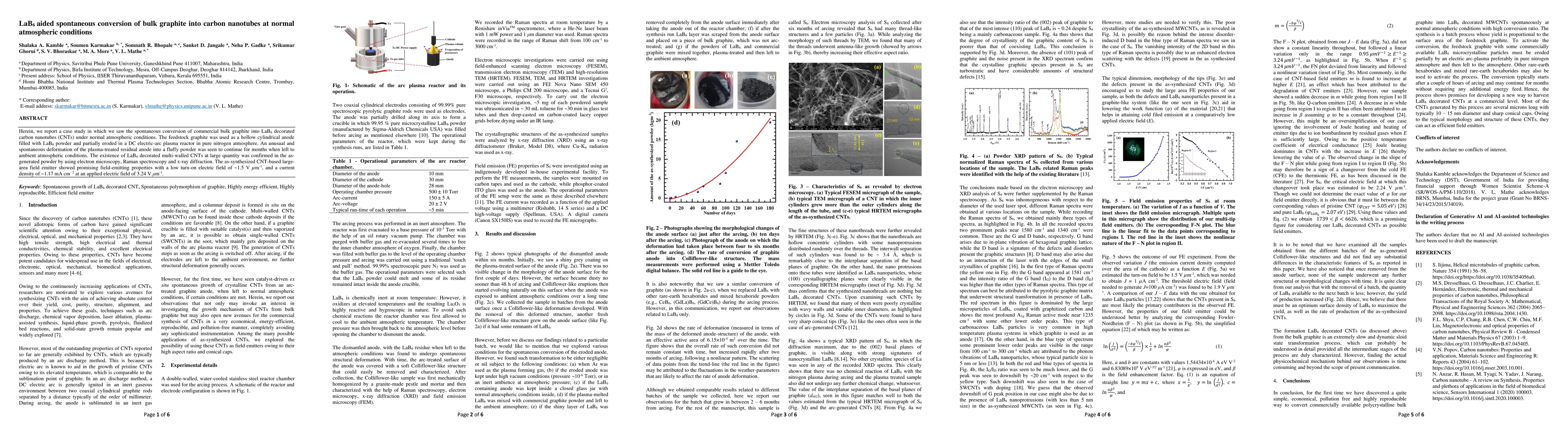 Thumbnail for LaB6 aided spontaneous conversion of bulk graphite into carbon nanotubes
  at normal atmospheric conditions