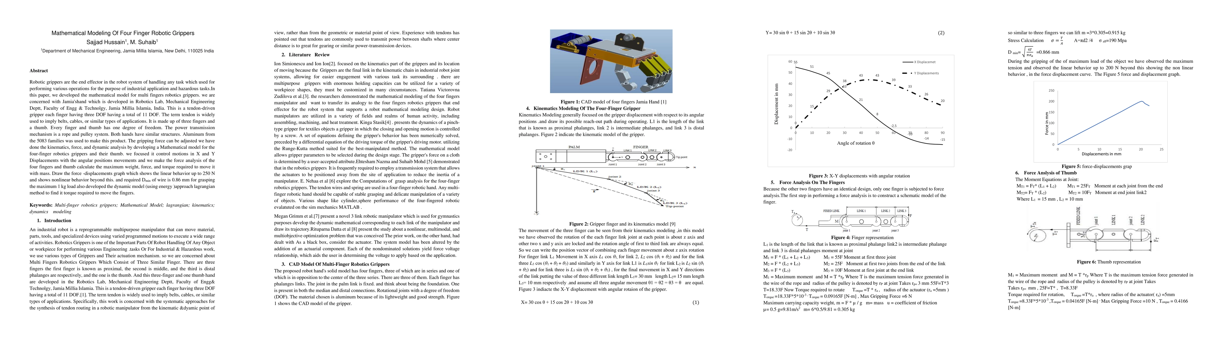 Thumbnail for Mathematical Modeling Of Four Finger Robotic Grippers