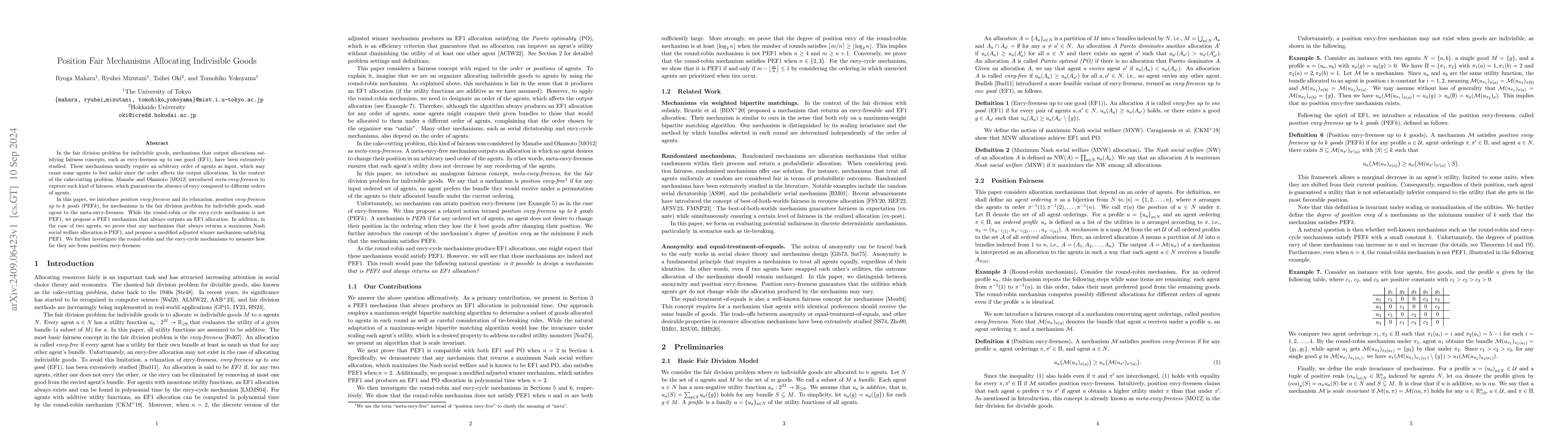 Thumbnail for Position Fair Mechanisms Allocating Indivisible Goods