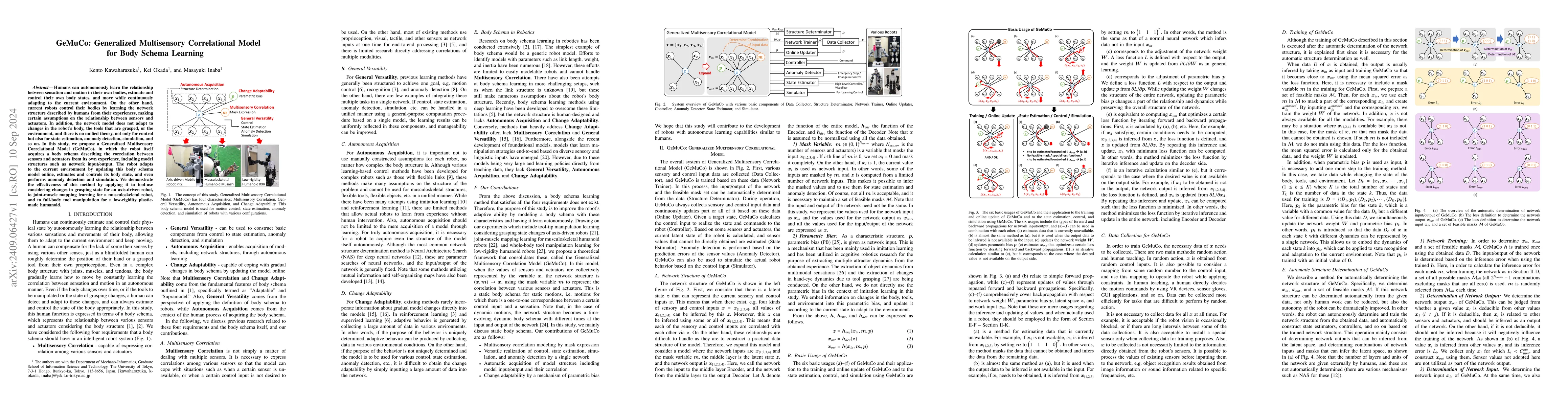 Thumbnail for GeMuCo: Generalized Multisensory Correlational Model for Body Schema
  Learning