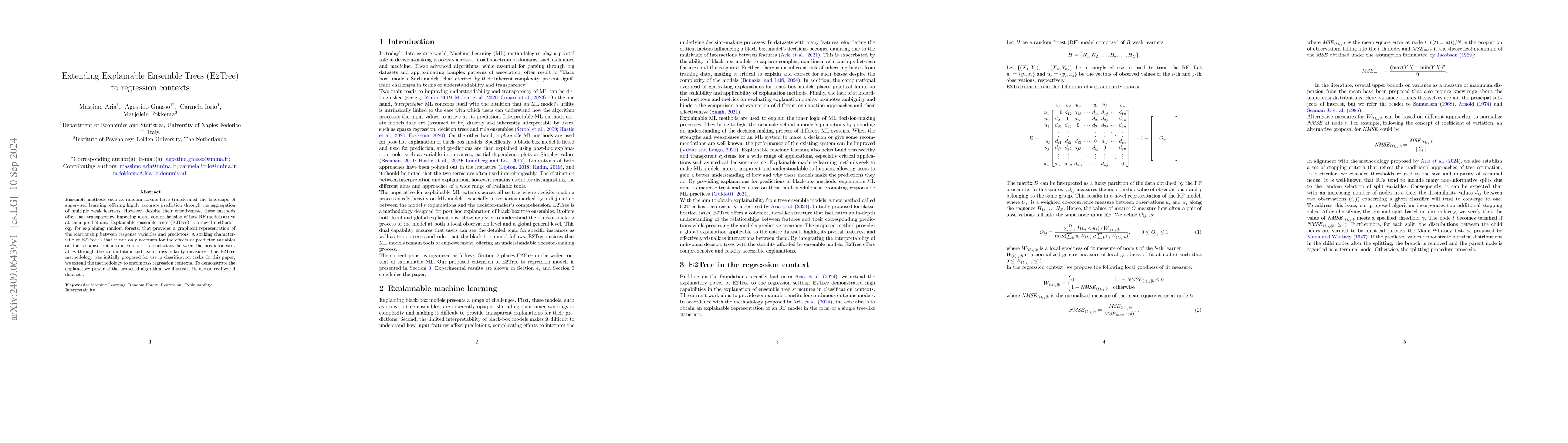 Thumbnail for Extending Explainable Ensemble Trees (E2Tree) to regression contexts