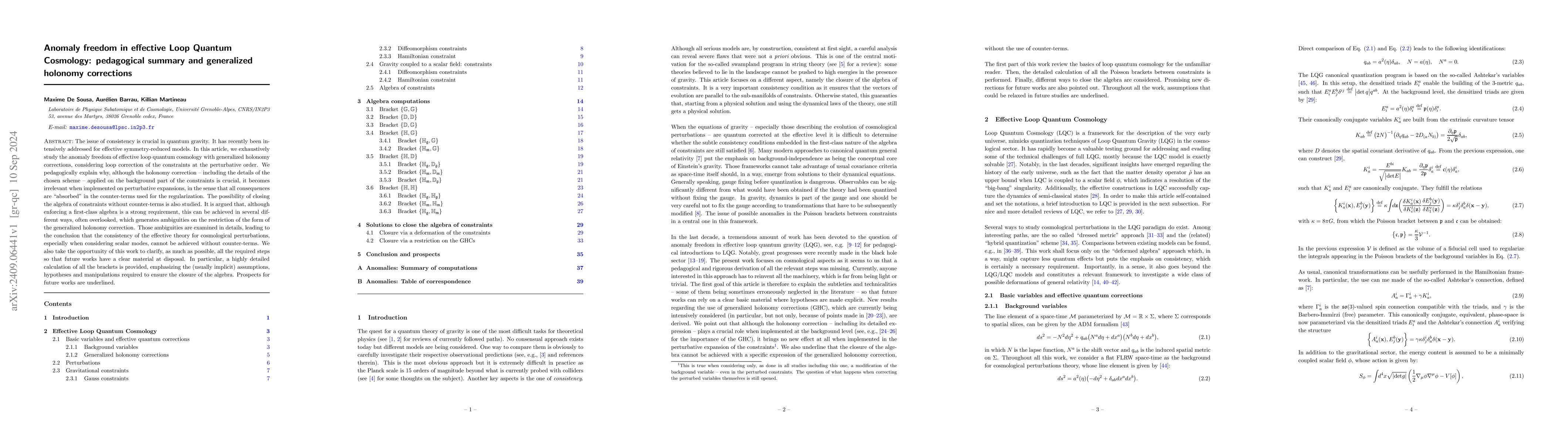 Thumbnail for Anomaly freedom in effective Loop Quantum Cosmology: pedagogical summary
  and generalized holonomy corrections