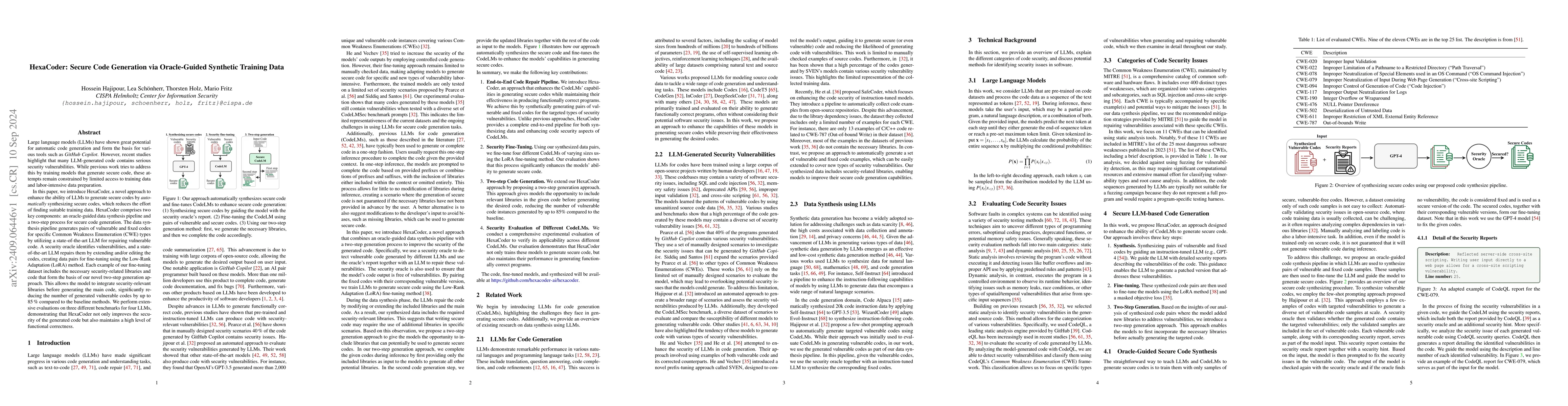 Thumbnail for HexaCoder: Secure Code Generation via Oracle-Guided Synthetic Training
  Data