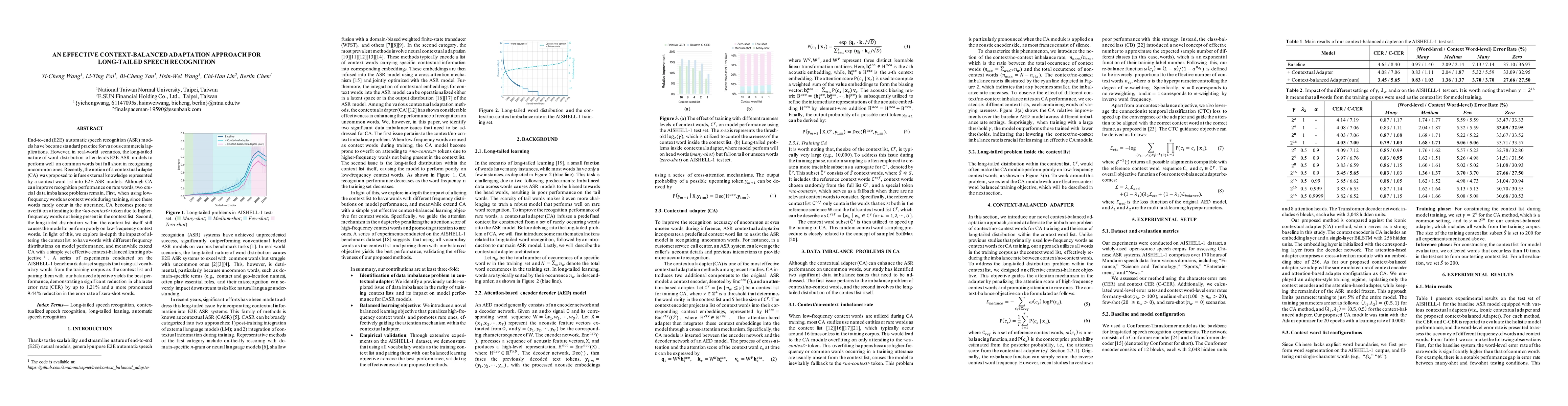 Thumbnail for An Effective Context-Balanced Adaptation Approach for Long-Tailed Speech
  Recognition