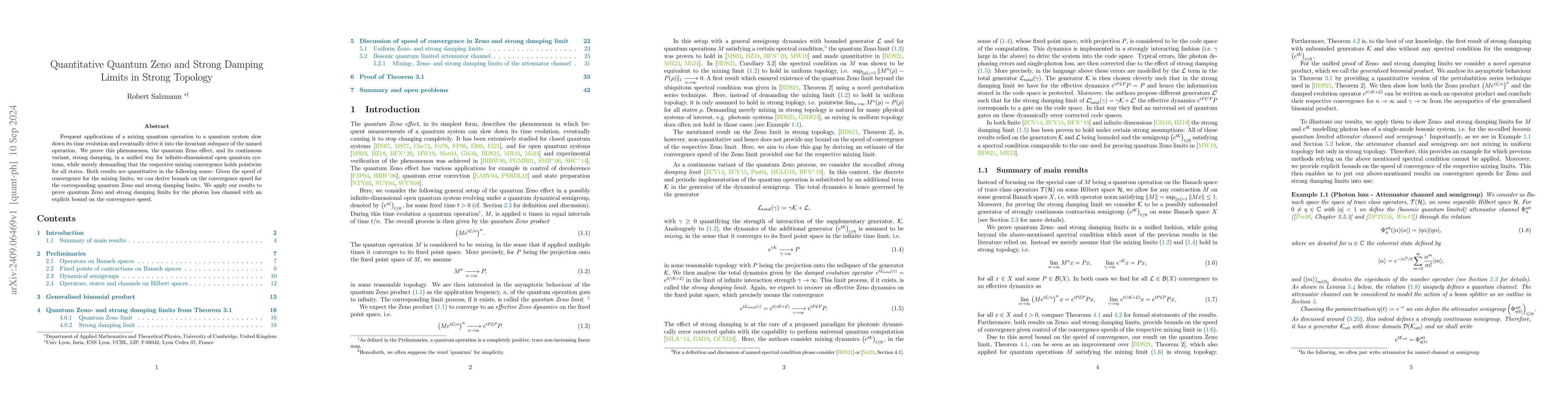 Thumbnail for Quantitative Quantum Zeno and Strong Damping Limits in Strong Topology