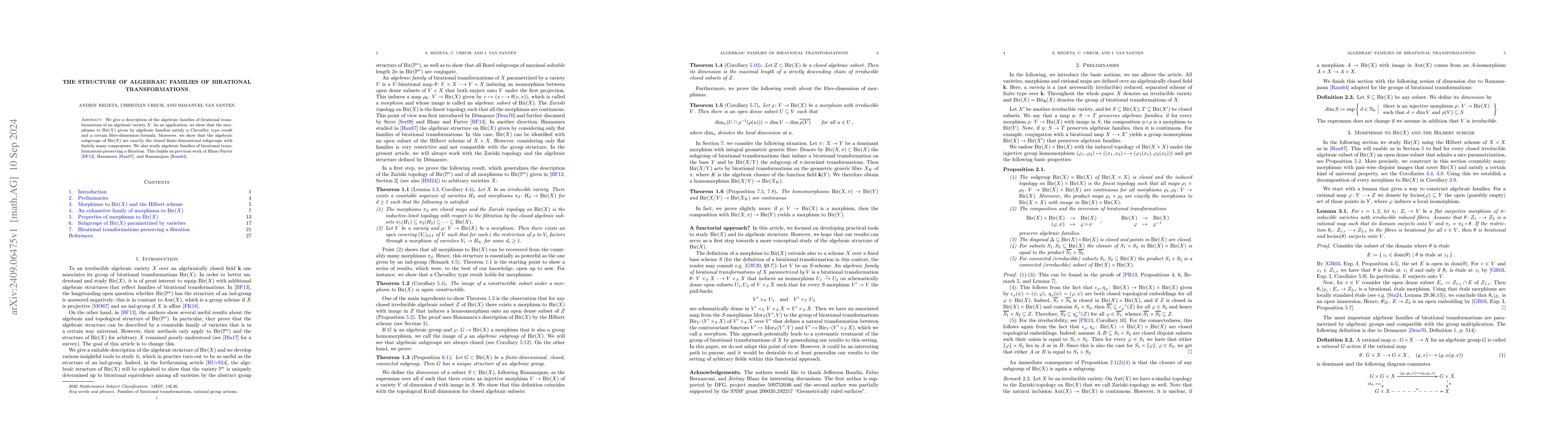 Thumbnail for The Structure of Algebraic Families of Birational Transformations