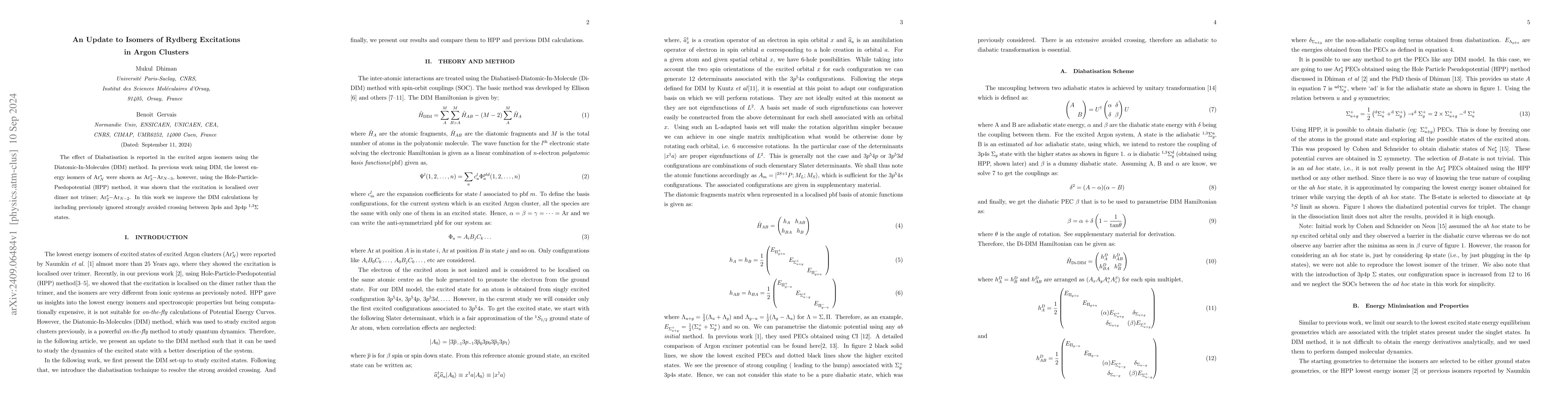 Thumbnail for An Update to Isomers of Rydberg Excitations in Argon Clusters