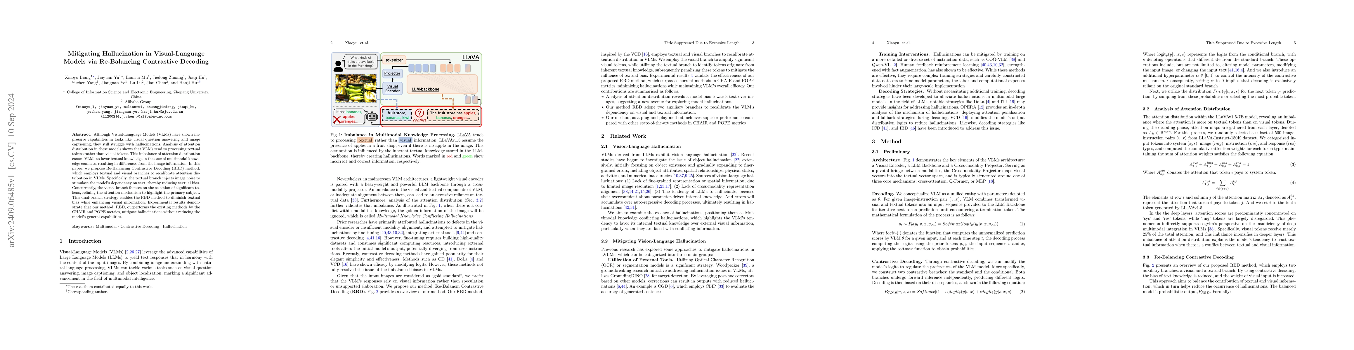 Thumbnail for Mitigating Hallucination in Visual-Language Models via Re-Balancing
  Contrastive Decoding