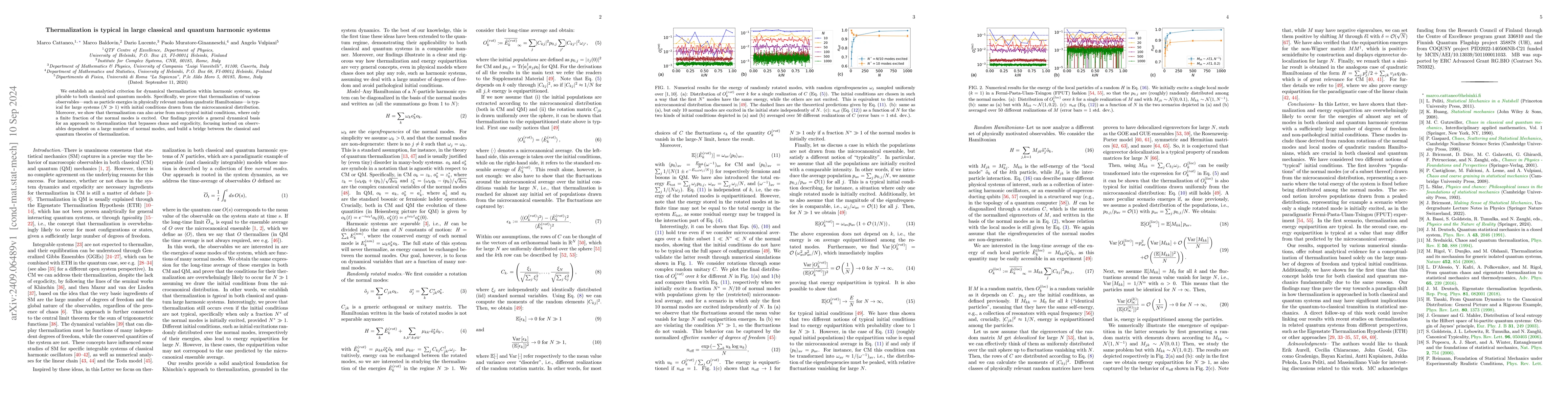 Thumbnail for Thermalization is typical in large classical and quantum harmonic
  systems