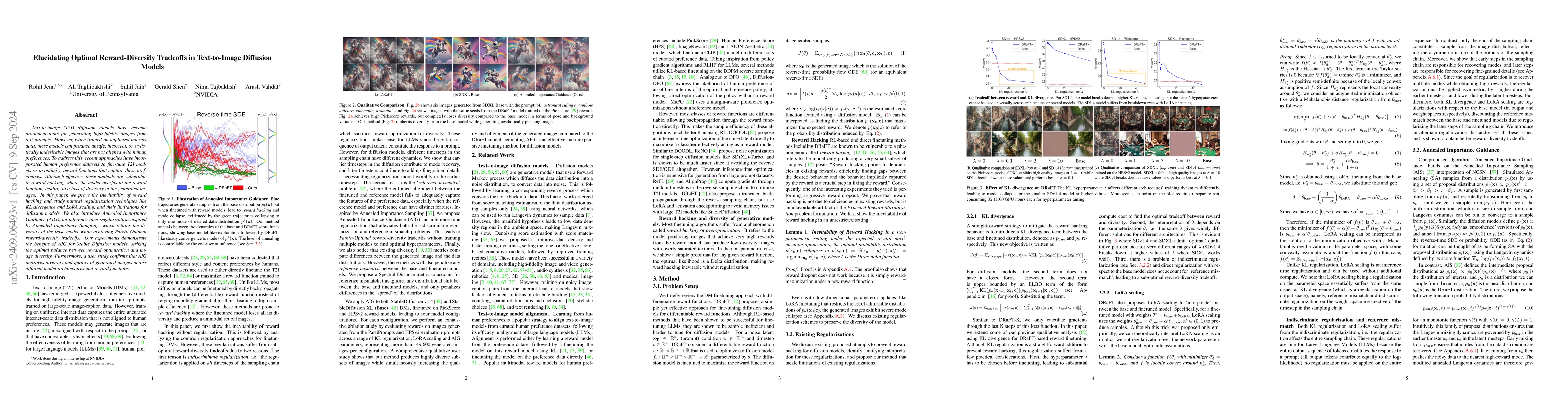 Thumbnail for Elucidating Optimal Reward-Diversity Tradeoffs in Text-to-Image
  Diffusion Models