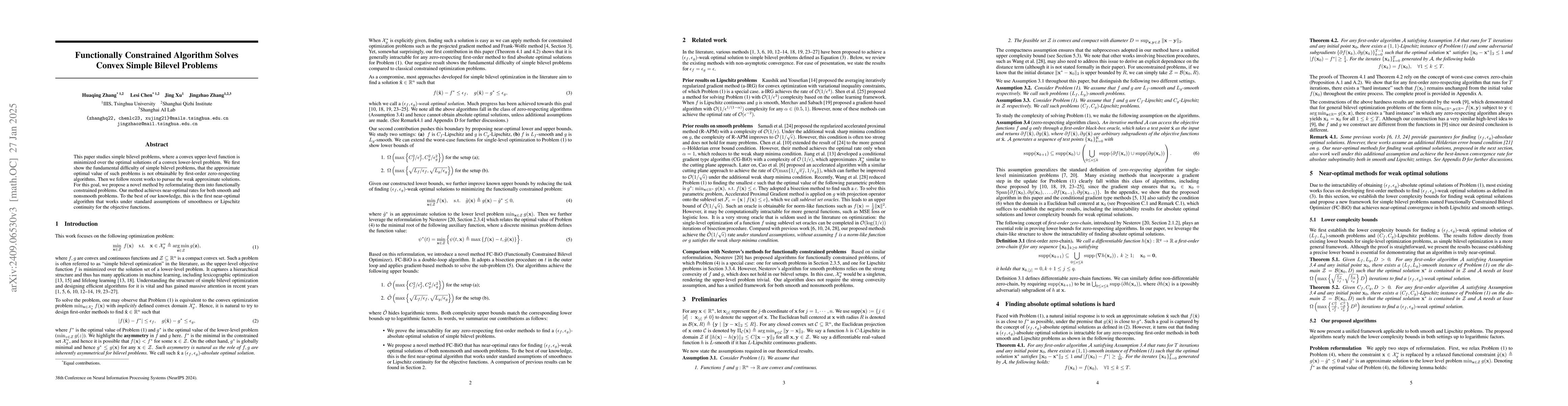 Thumbnail for Functionally Constrained Algorithm Solves Convex Simple Bilevel Problems