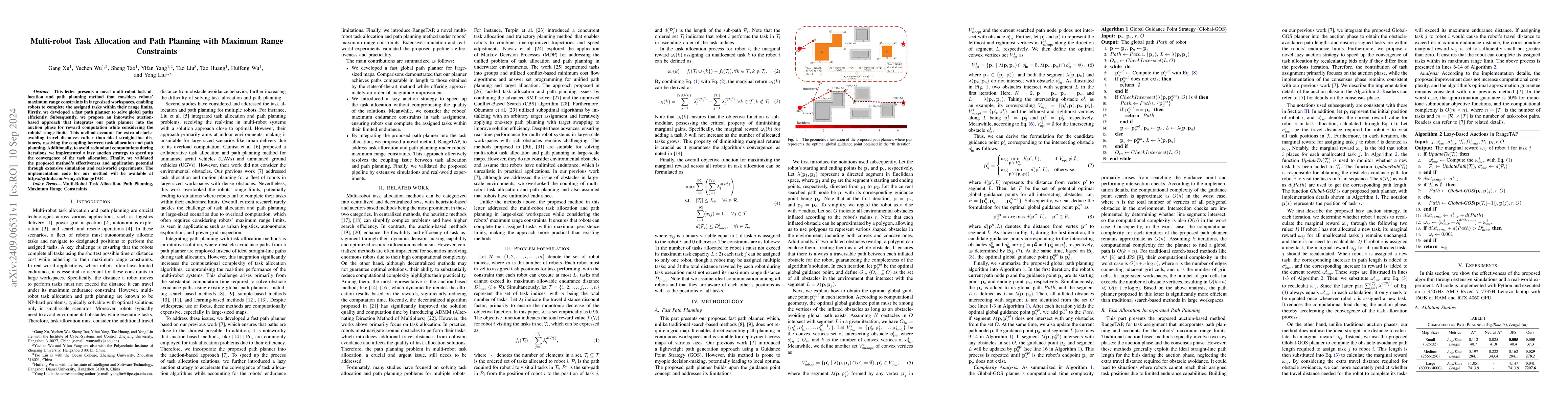 Thumbnail for Multi-robot Task Allocation and Path Planning with Maximum Range
  Constraints
