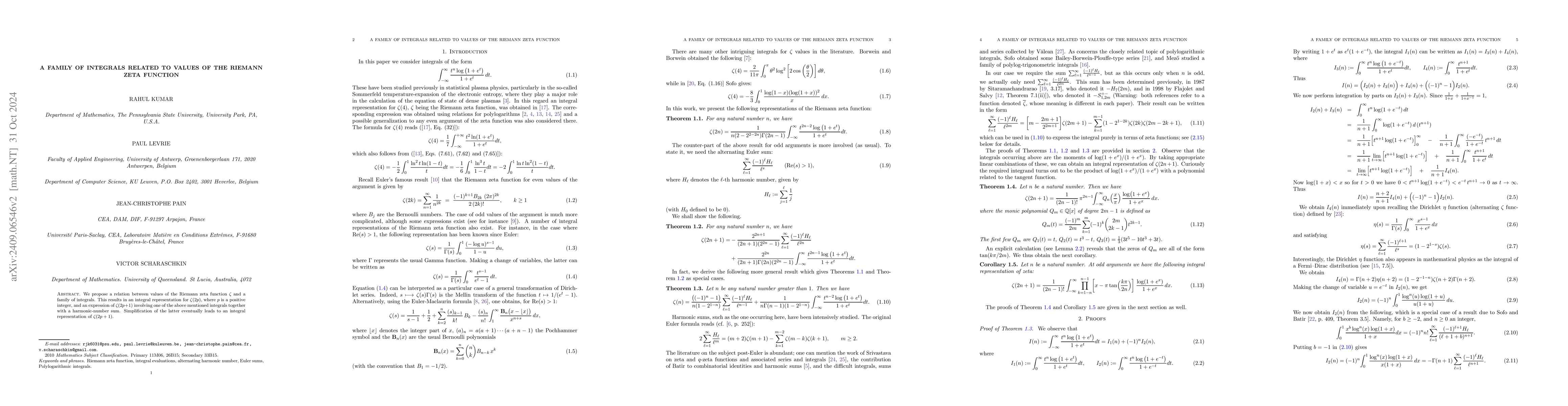 Thumbnail for A family of integrals related to values of the Riemann zeta function