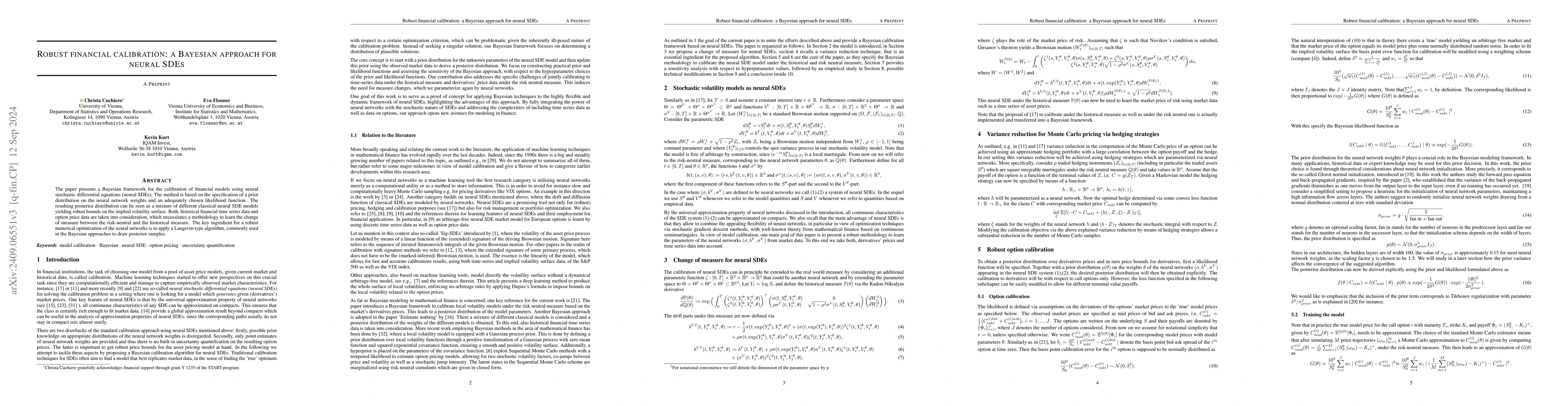 Thumbnail for Robust financial calibration: a Bayesian approach for neural SDEs