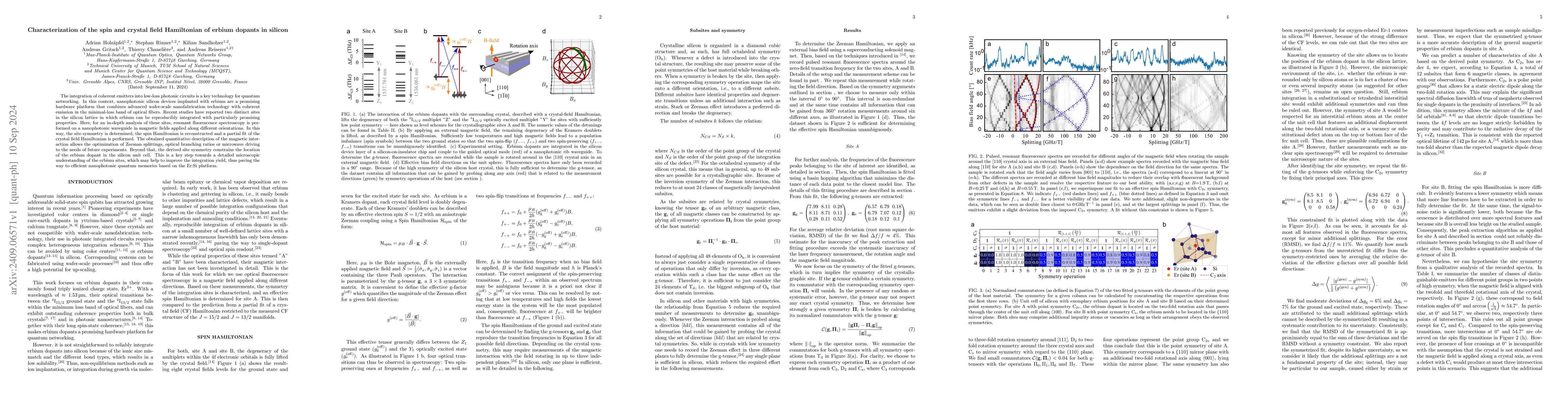 Thumbnail for Characterization of the spin and crystal field Hamiltonian of erbium
  dopants in silicon