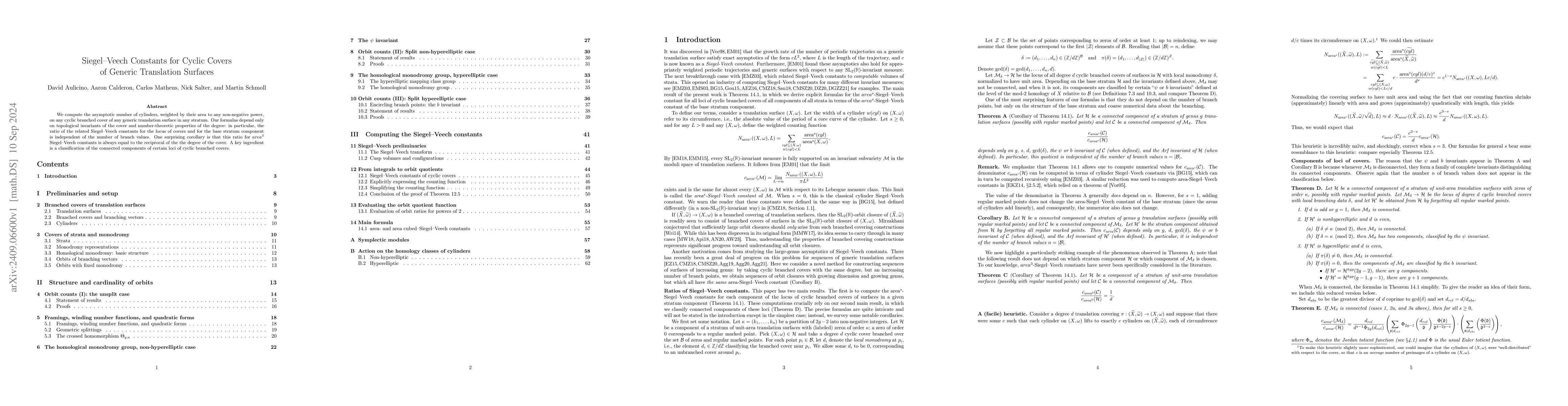Thumbnail for Siegel-Veech Constants for Cyclic Covers of Generic Translation Surfaces