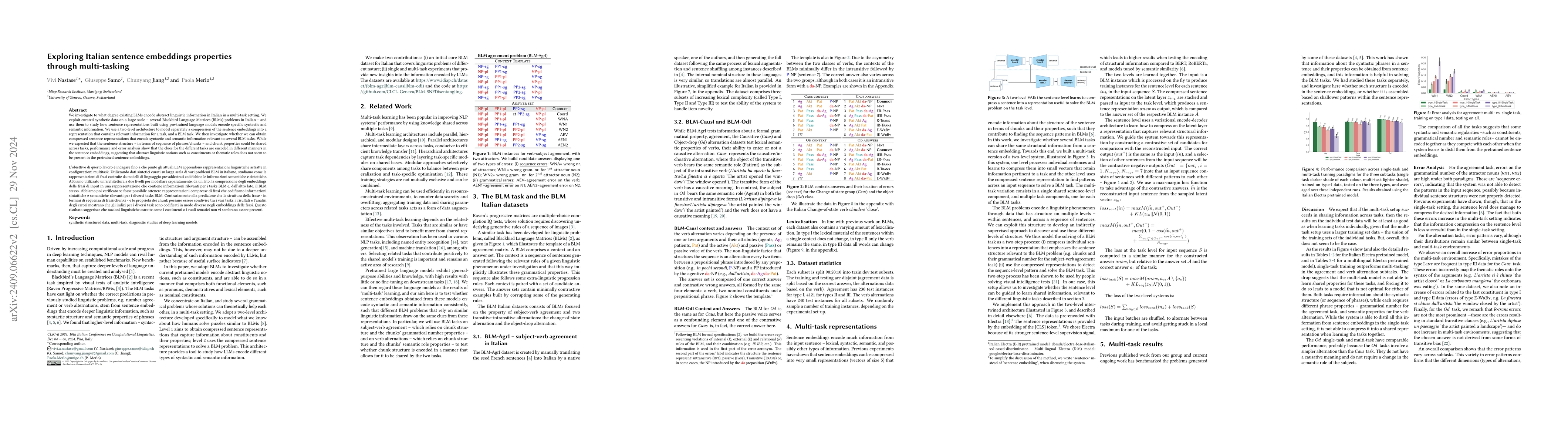 Thumbnail for Exploring Italian sentence embeddings properties through multi-tasking