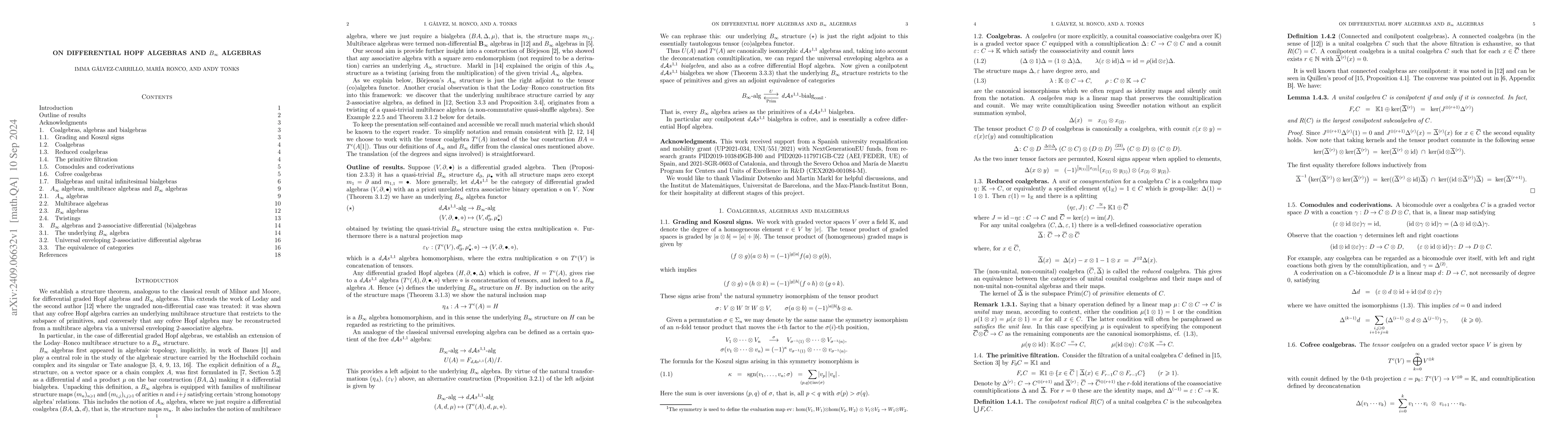 Thumbnail for On differential Hopf algebras and $B_\infty$ algebras